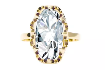 Zircon 14K Yellow gold Ring Vintage craft vrc253y